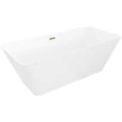Wanny - Mexen Velo Slim wanna wolnostojąca 170 x 75 cm, biała, przelew złoty - 52811707500-50 - miniaturka - grafika 1