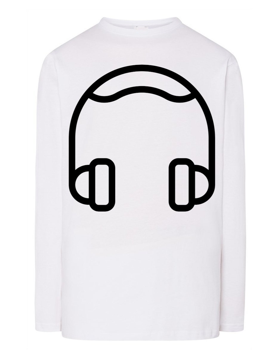 Longsleeve męski nadruk Muzyka Słuchawki r.S