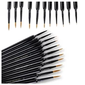Pędzle - PĘDZLE MALARSKIE ARTYSTYCZNE PRECYZYJNE ZESTAW PROFESJONALNE 11 SZT CIENKIE - miniaturka - grafika 1