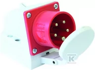 Gniazdka elektryczne - Wtyczka odbiornikowe (stała) z klapką 32A 400V 3P+Z+N IP44 - miniaturka - grafika 1