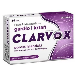 NORIS PHARMA Clarvox x 36 pastylki do ssania o smaku czarnej porzeczki - Przeziębienie i grypa - miniaturka - grafika 1