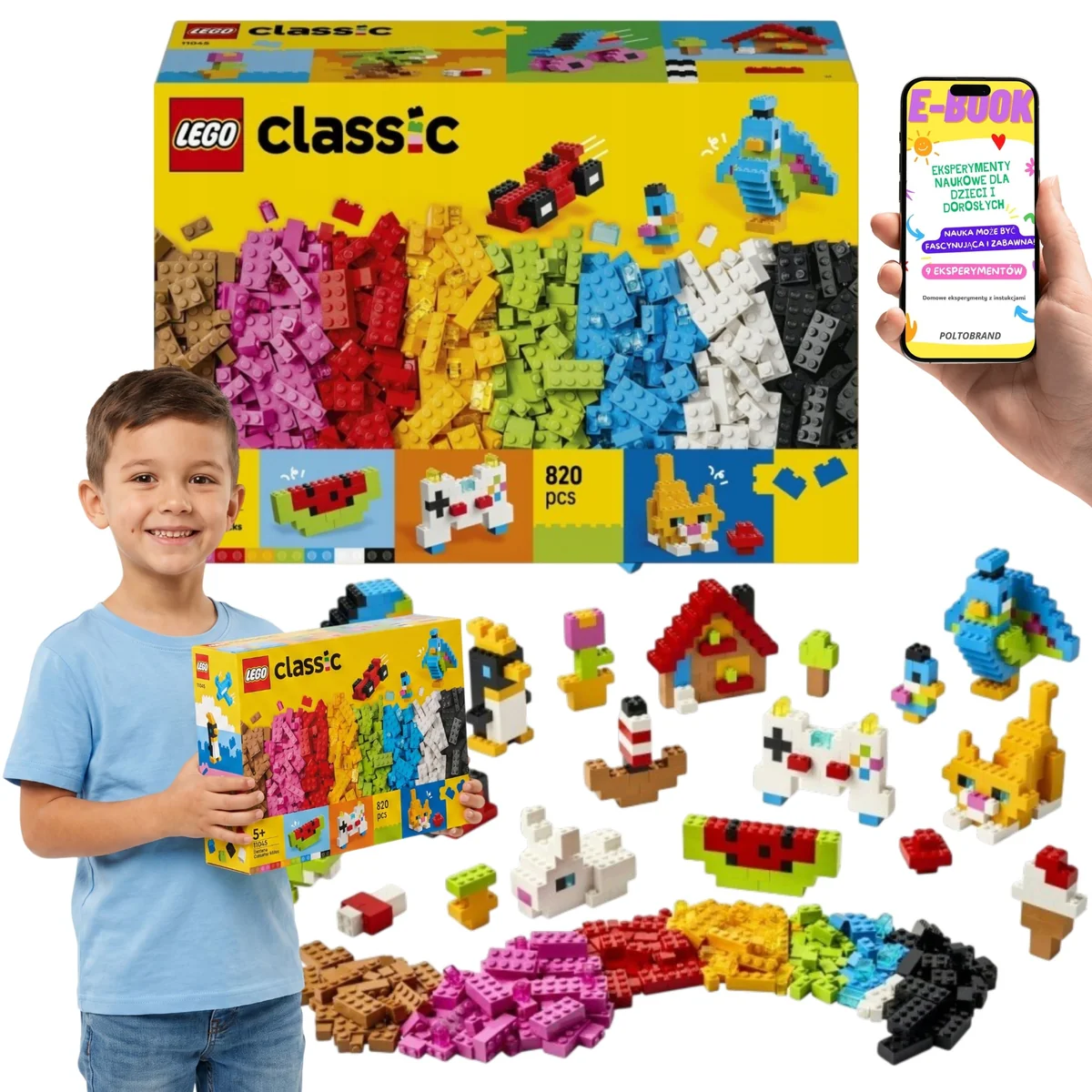 LEGO Classic Kreatywne Kolorowe Klocki 11045 820 Elementów