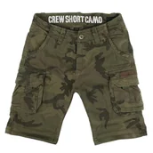 Spodnie męskie - spodnie bojówki krótkie ALPHA INDUSTRIES - CREW SHORT DARK OLIVE CAMO-36 - miniaturka - grafika 1