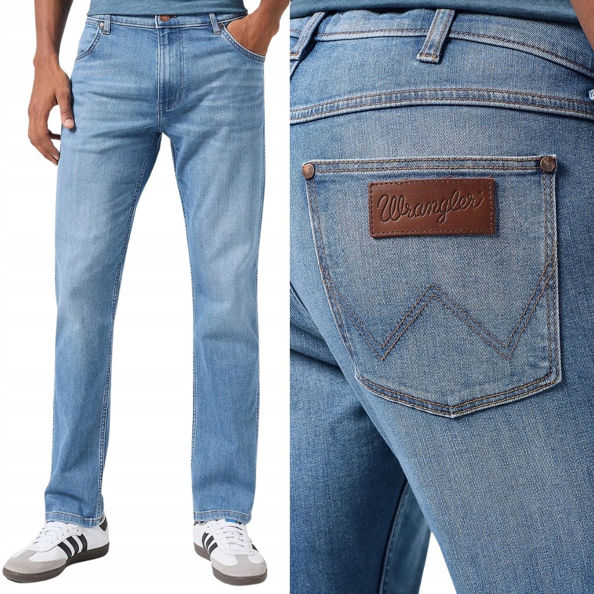 Wrangler GREENSBORO Reflections THERMOLITE PROSTE SPODNIE JEANSOWE W42 L34