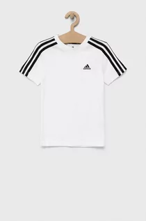 Koszulki dla dziewczynek - Adidas Performance t-shirt bawełniany dziecięcy kolor biały z aplikacją - grafika 1
