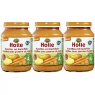 Dania dla dzieci - Holle Obiadek marchew z ziemniakami po 4. miesiącu Zestaw 3 x 190 g Bio - miniaturka - grafika 1