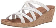 Sandały damskie - Skechers Sandały damskie Beverlee-Tiger Posse Wedge, biały - 37 EU - miniaturka - grafika 1