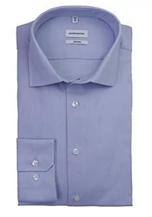 Koszule męskie - jedwabna naklejka jedwabna męska koszula biznesowa w kształcie dopasowania męska koszula biznesowa (1, niebieski (środkowy liść), 45 - grafika 1