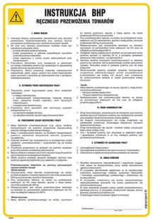 IAE09 INSTRUKCJA BHP RĘCZNEGO PRZEWOŻENIA TOWARÓW, PN - PŁYTA PCV 1MM; (245X350MM) - Instrukcje stanowiskowe BHP - miniaturka - grafika 1