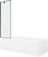 Wanny - Mexen Vega wanna prostokątna 180 x 80 cm z obudową i parawanem 1-skrzydłowym 60 cm, czarny wzór - 550118080X9506007070 - miniaturka - grafika 1