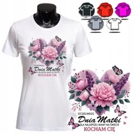 Koszulki i topy damskie - KOSZULKA DAMSKA Z NADRUKIEM T-SHIRT - SZCZĘŚLIWEGO DNIA MATKI MAMA - XS - miniaturka - grafika 1