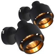 Lampy sufitowe - vidaXL Reflektory, 2 szt., czarne, E14 - miniaturka - grafika 1