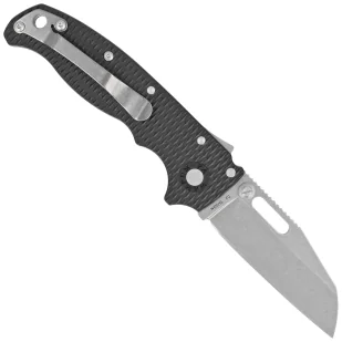 Nóż składany Demko AD20.5 Shark Foot Black Grivory, Stonewashed D2 by Andrew Demko (205-BLK-D2-EP) - Noże - miniaturka - grafika 3