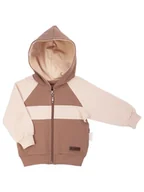 Bluzy dla chłopców - Chłopięca bluza z kapturem brązowa Nicol,r.116 - miniaturka - grafika 1