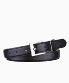 Paski - PUCCINI Czarny wąski pasek damski ze skóry naturalnej rozmiar m - miniaturka - grafika 1