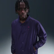 Kurtki i kamizelki sportowe męskie - Męska piłkarska kurtka trenerska Nike FC Barcelona Club - Fiolet - miniaturka - grafika 1