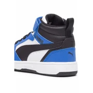 Buty dla dziewczynek - Dziecięce sneakersy Rebound V6 Mid PUMA White Black Racing Blue - miniaturka - grafika 1