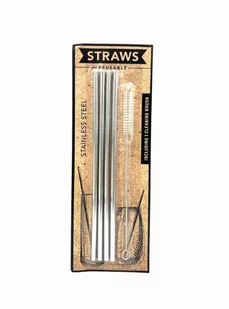 Straws Słomki ze stali nierdzewnej z czyścikiem - Słomki do napojów - miniaturka - grafika 1