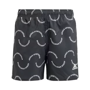 adidas Męski strój kąpielowy jednoczęściowy z nadrukiem fali z krótkim rękawem, czarny, 5 lat, Czarny - Stroje kąpielowe dla dziewczynek - miniaturka - grafika 1