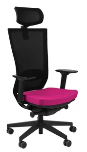 Fotel biurowy, krzesło biurowe Ergonomiczny Fotel Biurowy Grospol Marti BS HD R11 Black Tkanina Note N12 Różowy - Fotele i krzesła biurowe - miniaturka - grafika 1