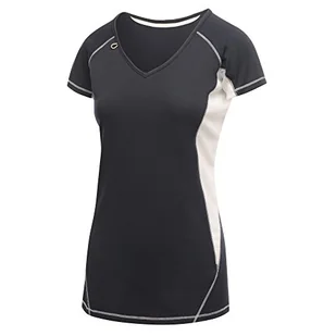 Regatta damska koszulka z krótkim rękawem Pekin Regular Fit Plain Dekolt w serek Blue (Navy/White 253) 10 UK(36 EU) - Koszulki i topy damskie - miniaturka - grafika 1
