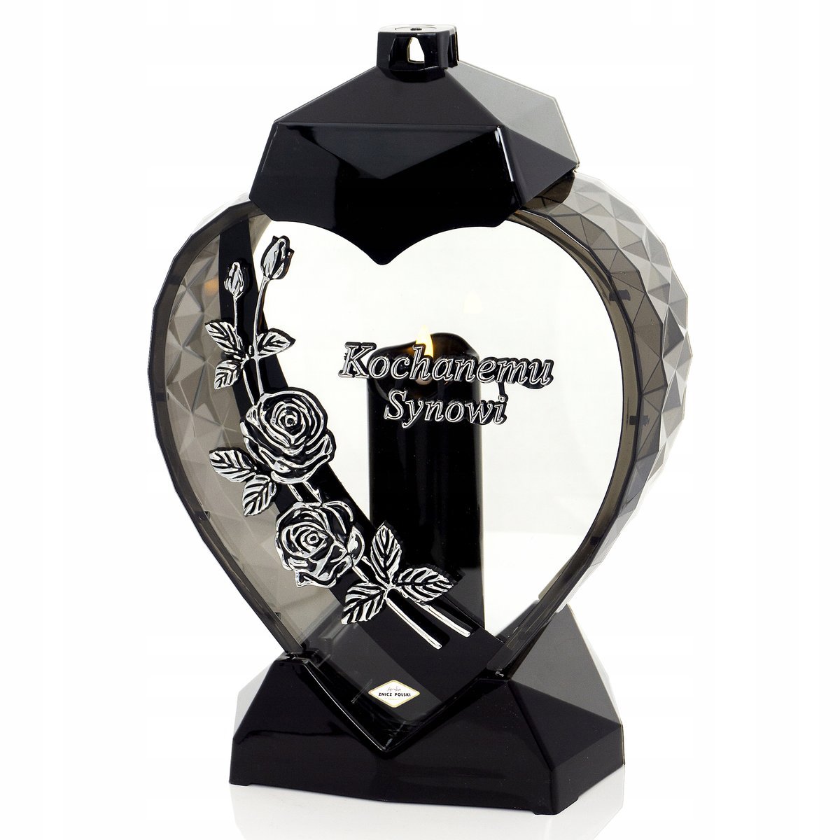 Znicz Serce „Kochanemu Synowi ” 34,5 cm – Srebrna Róża