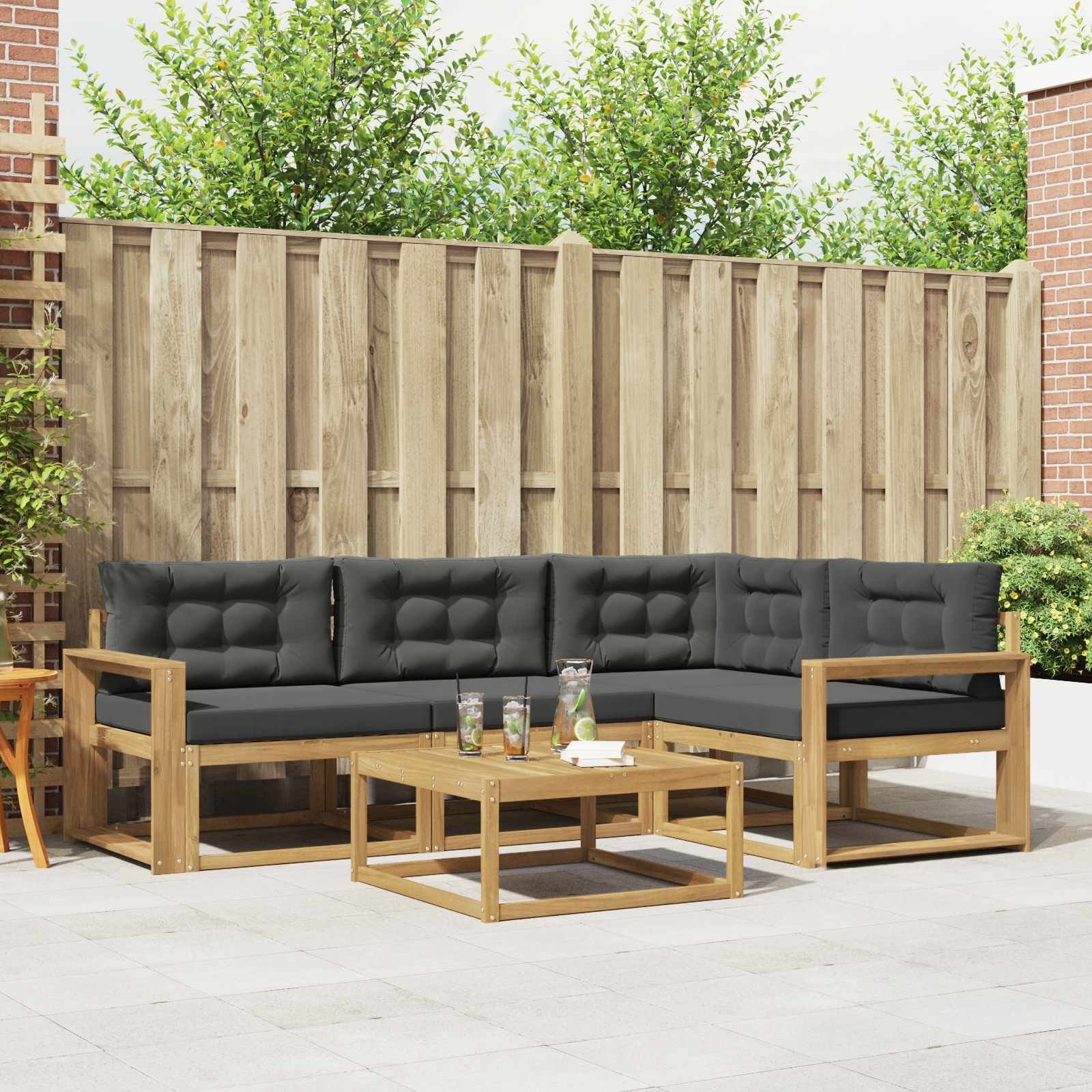 vidaXL Zestaw sof na zewnątrz 5 pcs Biały i antracyt 79 x 79 x 37 cm