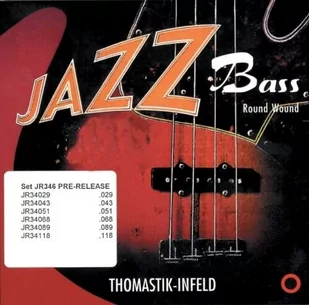 Thomastik pojedynczy sznurek A .069 okrągły stalowy rdzeń, nikiel okrągły nawinięty krótka skala 32 cale JR32069 do elektrycznego basu jazzu JR324 JR32069 - Struny gitarowe  - miniaturka - grafika 1