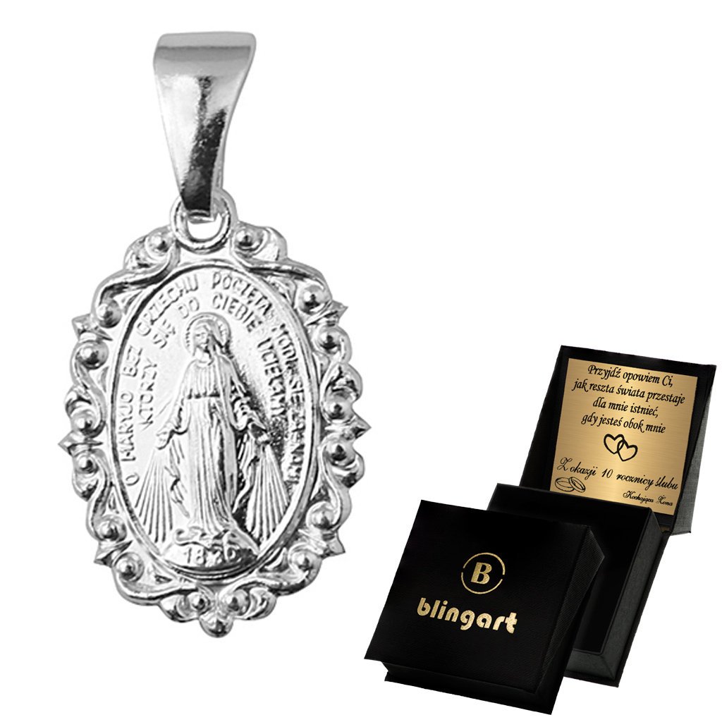 Medalik srebrny CUDOWNY dwustronny srebro 925