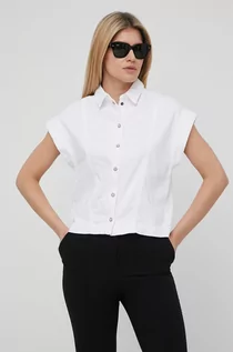 Koszule damskie - Pepe Jeans koszula jeansowa Jazlyn damska kolor biały relaxed z kołnierzykiem klasycznym - grafika 1