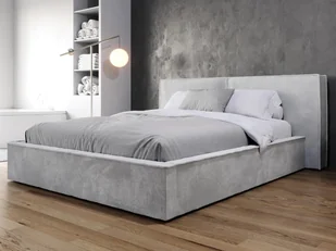 Łóżko tapicerowane z pojemnikiem 140x200 szare PRO line 20 Harmony 80 - Łóżka - miniaturka - grafika 1