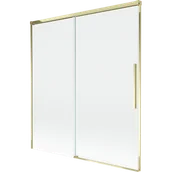 Parawany nawannowe - Mexen Rox parawan nawannowy 2-skrzydłowy rozsuwany 150 x 150 cm, transparent, złoty - 8C9-150-001-50-00 - miniaturka - grafika 1