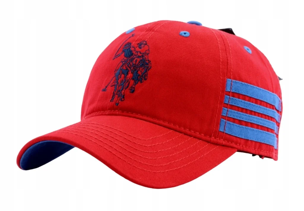 Czapka z daszkiem męska młodzieżowa U.S. Polo Assn. 54-59cm Czerwona Haft
