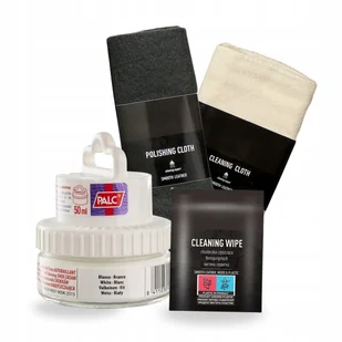 Krem Pasta do Butów Biała Szmatki i Chusteczka do Skóry Palc Zestaw 4w1 - Środki do obuwia i ubrań - miniaturka - grafika 1