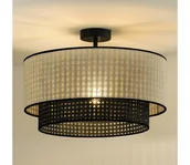 Lampy sufitowe - Duolla - Żyrandol natynkowy RATTAN YUTE 1xE27/15W/230V śr. 45 cm kremowy/czarny - miniaturka - grafika 1