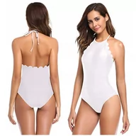 Stroje kąpielowe - MONOKINI WYSZCZUPLAJĄCE Z FALBANKĄ STRÓJ JEDNOCZĘŚCIOWY KOSTIUM KĄPIELOWY S - miniaturka - grafika 1