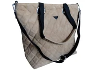 Torebki damskie - Brązowa Torebka Shopper Pikowana Damska Na Ramię Duża Pojemna A4 - miniaturka - grafika 1