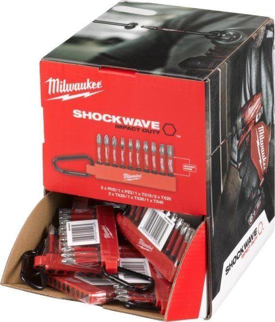 Milwaukee MILWAUKEE SET OF TIPS 10 pcs + IMPACT RIFLES