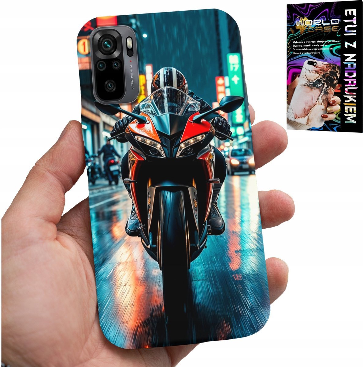 ETUI DO XIAOMI NOTE 10 / 10S - MOTOR, MOTOCYKLE JEDNOŚLAD WZORY + SZKŁO