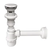 Syfony - Syfon umywalkowy butelkowy klik-klak z przelewem - miniaturka - grafika 1