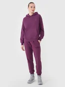 Spodnie sportowe damskie - 4F Spodnie dresowe joggery damskie - fioletowe S - miniaturka - grafika 1