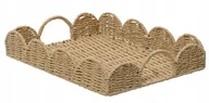 Deski do krojenia - Pleciona taca do serwowania z falistym brzegiem 7x30x40cm - miniaturka - grafika 1