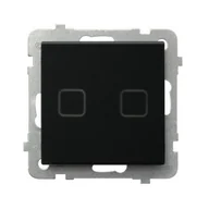 Wyłączniki światła i elektryczne - Wyłącznik dotykowy podwójny schodowy / krzyżowy SONATA Touch - czarne szkło mrożone - miniaturka - grafika 1