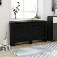 Akcesoria grzewcze - vidaXL Osłona na kaloryfer, czarna, 152x19x81 cm, MDF - miniaturka - grafika 1