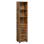 Półki łazienkowe - Szafka wąska stojąca słupek brązowy loft - miniaturka - grafika 1