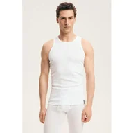 Piżamy męskie - Podkoszulek męski bawełniany biały klasyczny 1480 Henderson - miniaturka - grafika 1