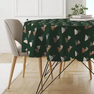 Obrusy i serwetki - Obrus okrągły WINTER wzór BN70 | Góry na ciemnozielonym tle średnica 120 cm - miniaturka - grafika 1