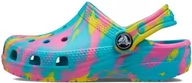 Buty dla dziewczynek - Crocs Unisex Classic Marbled Clog T drewniane buty dziecięce, Digital Aqua Multi, 32/33 EU - miniaturka - grafika 1
