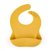 Śliniaki i fartuszki - Śliniak silikonowy żółty 6m+ PETITE&MARS - miniaturka - grafika 1