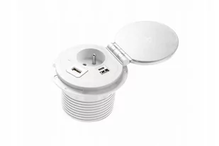 Gtv Gniazdo Meblowe Wpuszczane W Blat Charger Plus Z Ładowaniem Indukcyjnym Białe - Gniazdka elektryczne - miniaturka - grafika 1